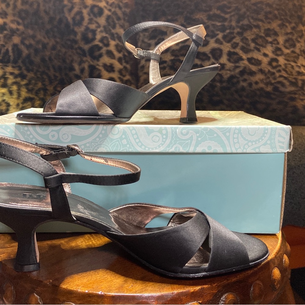 BP Black satin sandal, 7M